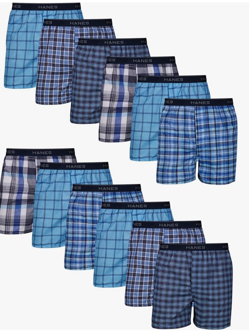 Hanes Mens 12 PACK Underwear Boxers Pack Cool & Breathable Multicolor Size XL